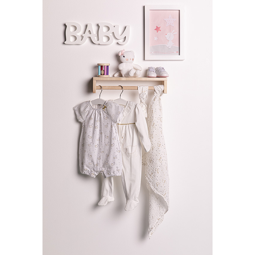 Combinaison courte imprimée cygnes all-over 