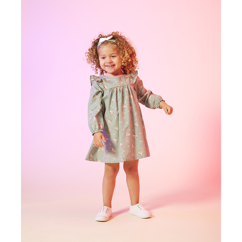 Robe manches longues imprimé fleuri pour bébé fille 