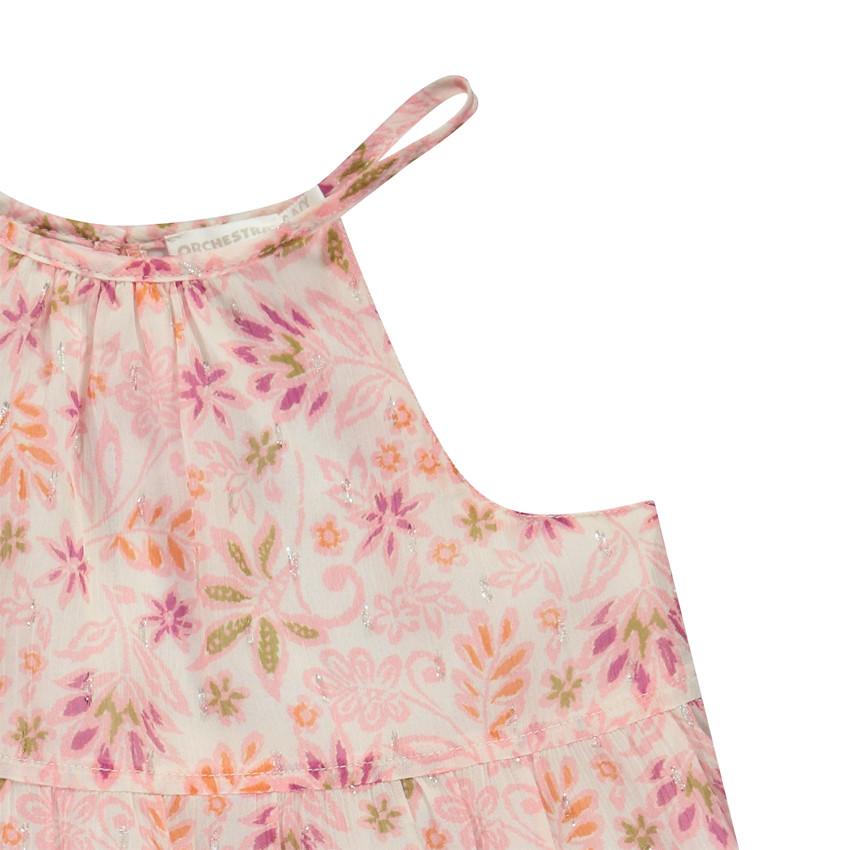 Robe longue volantée imprimé floral pour fille 