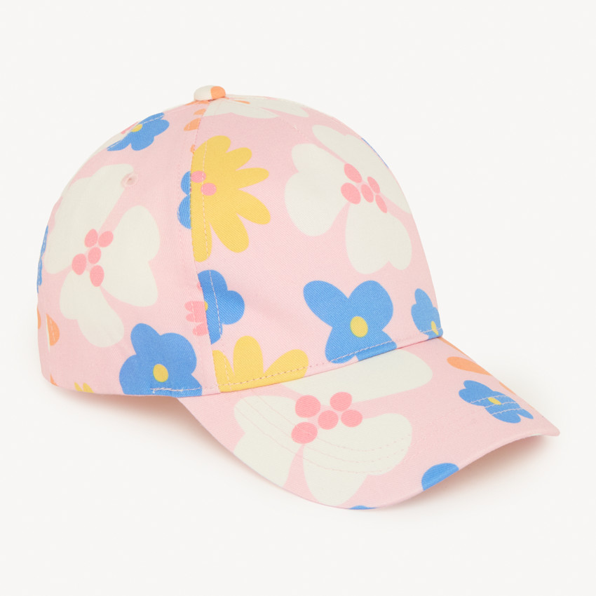 Casquette imprimée fleurs réglable par scratch pour fille 
