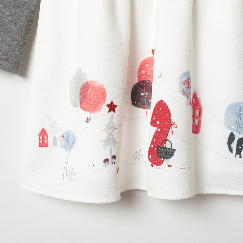 Robe manches longues print chaperon rouge pour bébé fille 