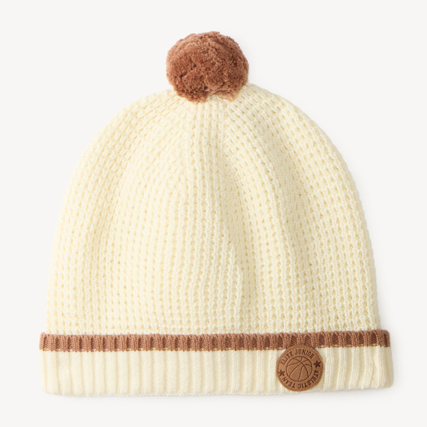 Babymuts met pompon voor jongens 