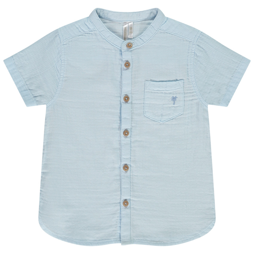 Hemd met korte mouwen en geborduurde palmboom voor baby jongen 