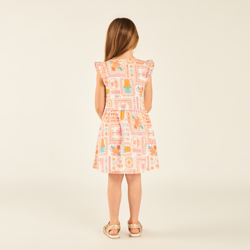 Robe sans manches imprimé exotique pour fille 