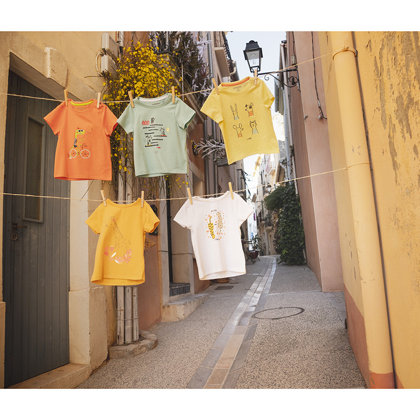 T-shirt korte mouwen print dieren voor baby jongen 