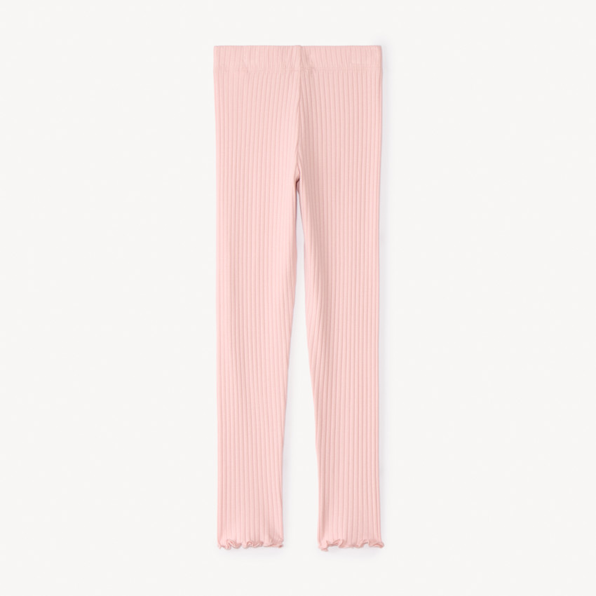 Legging côtelé uni à nœud fille 