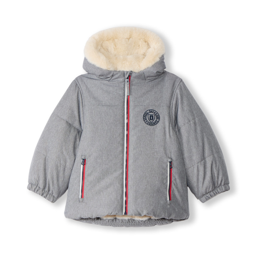 Donsjas met kap en sherpa-voering voor babyjongens 
