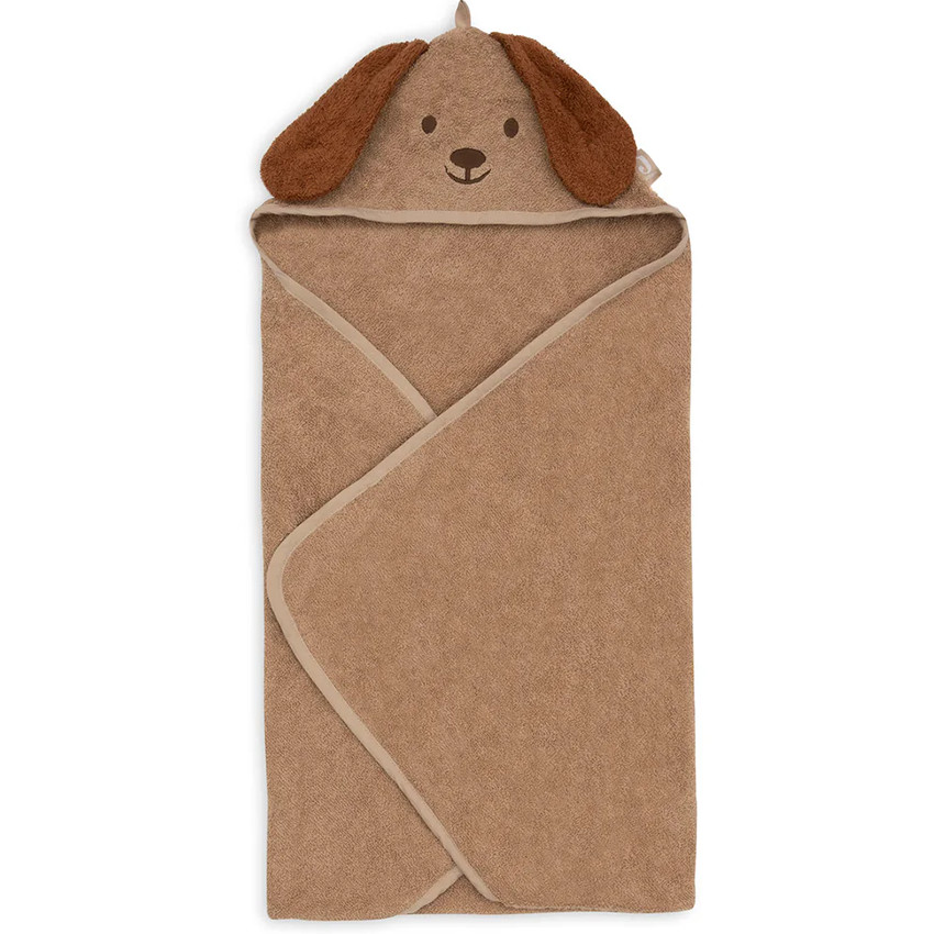 Cape de bain éponge - Diego le chien - Biscuit - 75 x 75 cm 