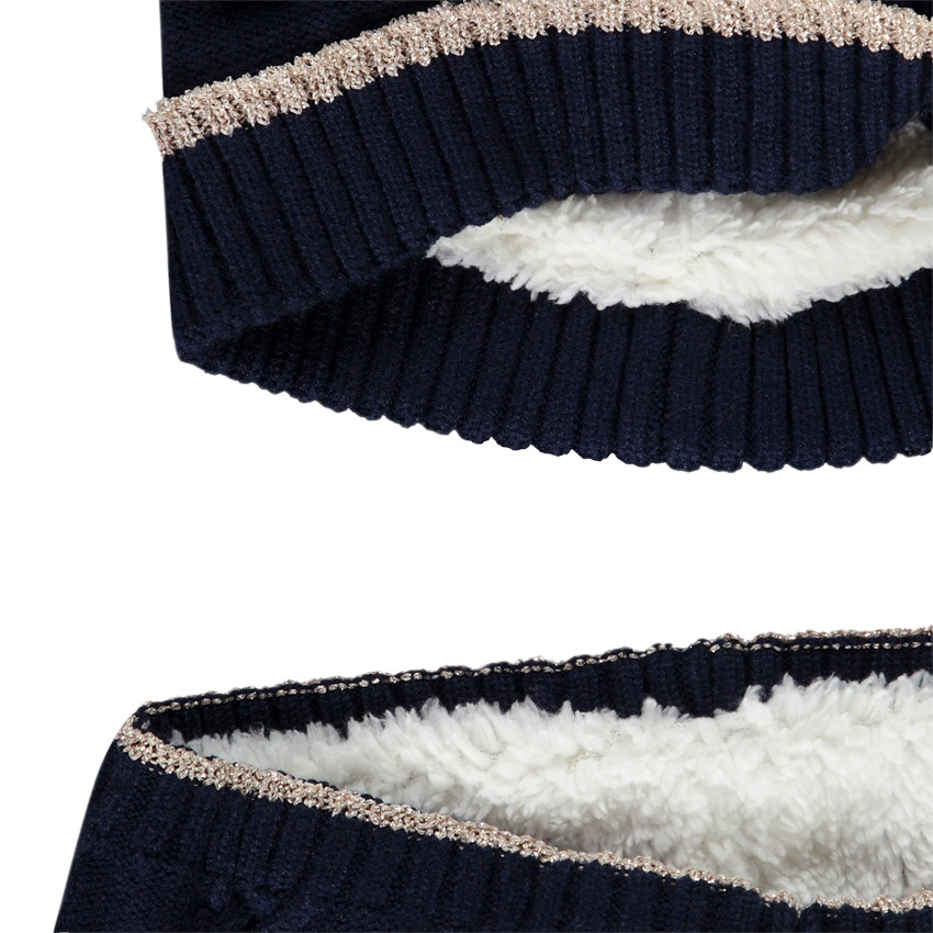 Muts en snood van gebreid sherpa voor meisjes 