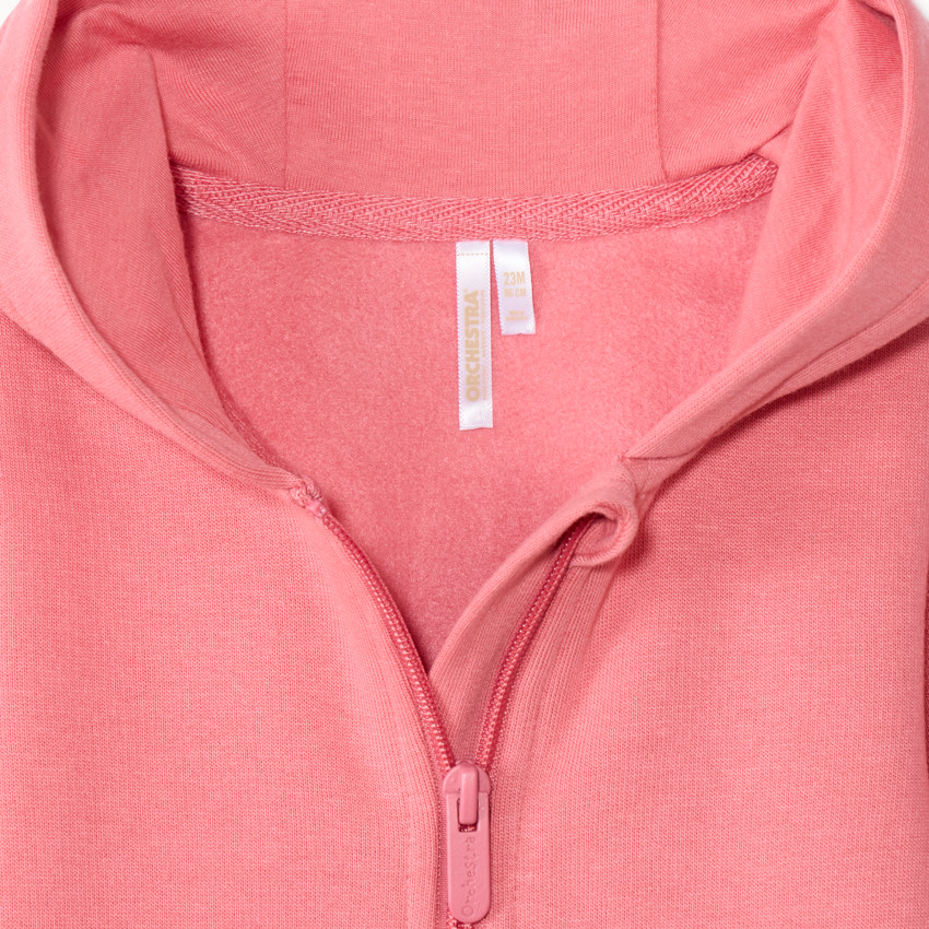 Vest in fleece effen met geborduurd lurex hart voor meisjes 