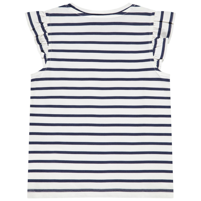 T-shirt manches courtes rayé et printé pour fille 