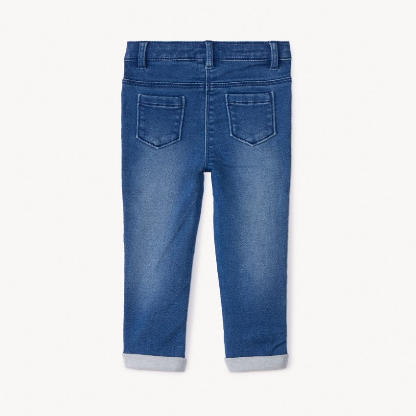 Jean slim broderies cœurs dorés pour bébé fille 