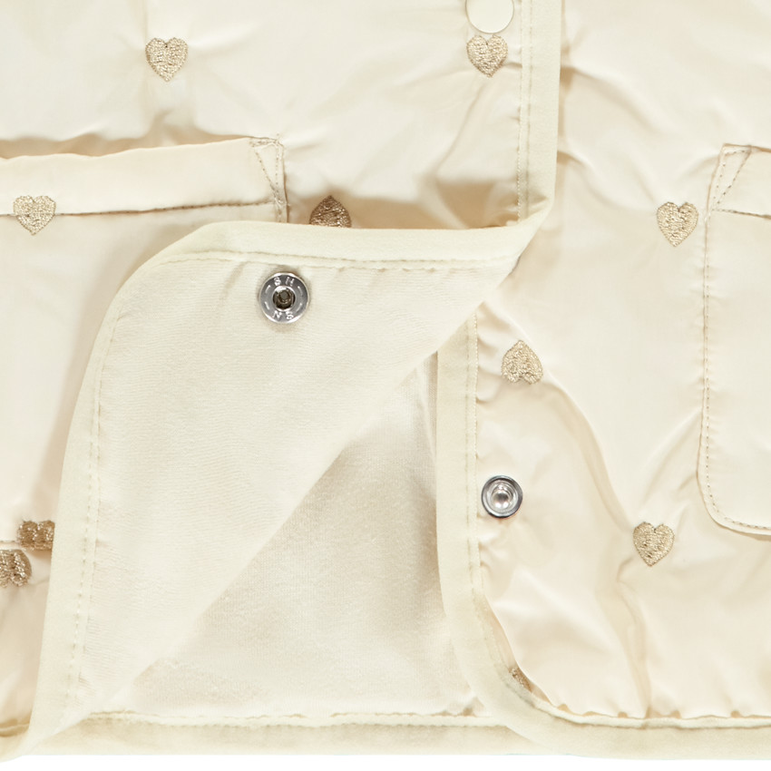 Jas van stof met geborduurde harten voor meisjes 