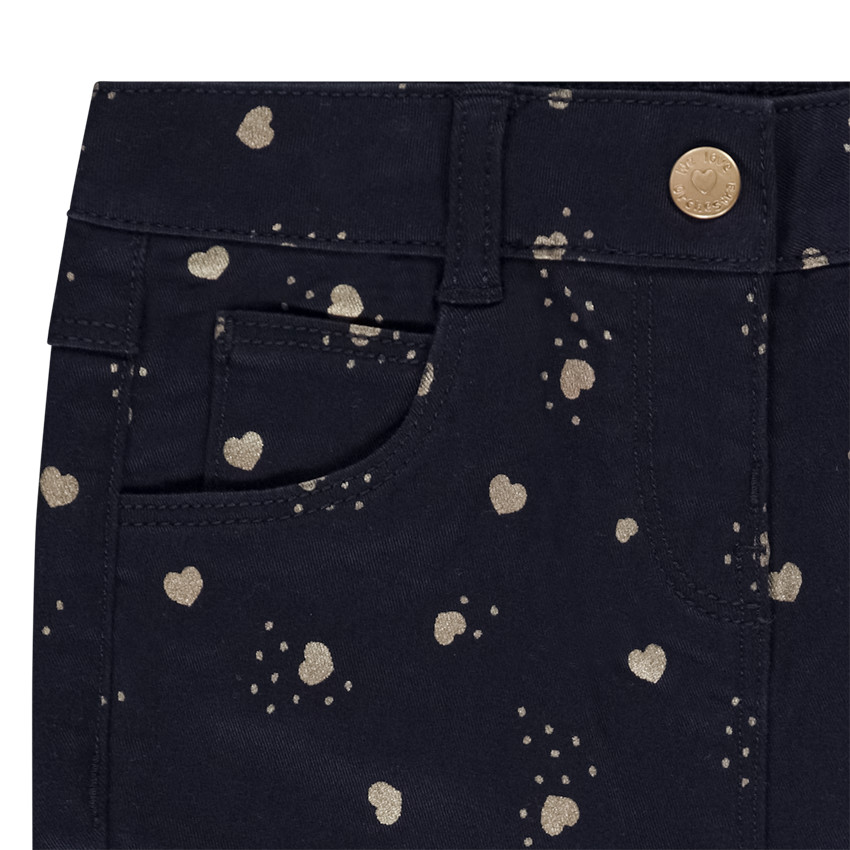 Pantalon slim imprimé cœurs dorés pour bébé fille 