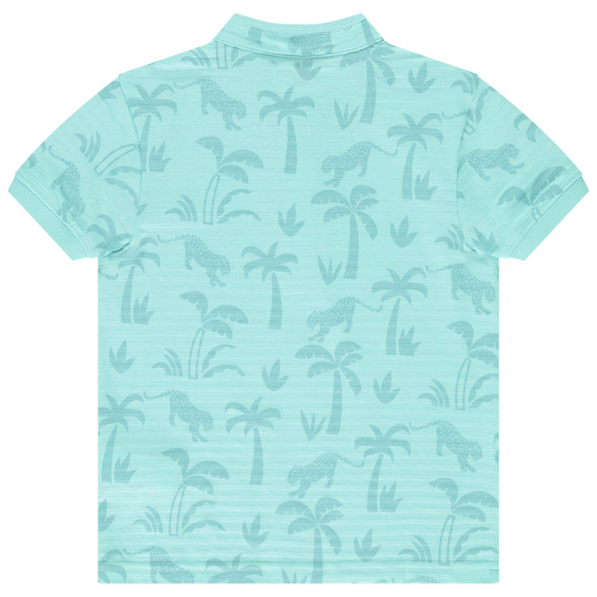 Polo manches courtes imprimé palmiers/léopards pour garçon 