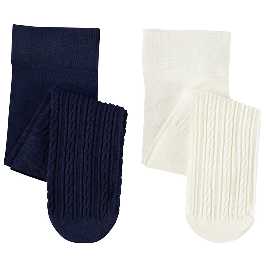 Set van 2 paren van dikke gedraaide panty