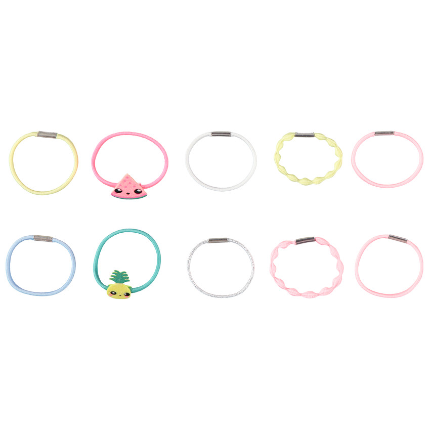 Lot de 10 élastiques multicolores et fantaisie pour fille 