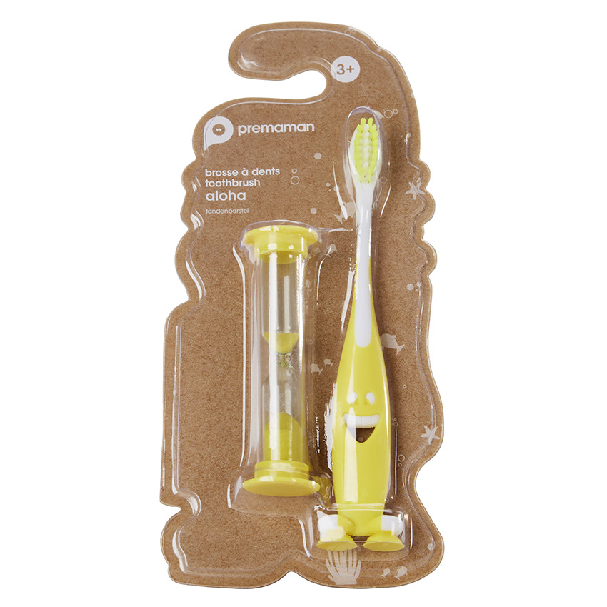 Brosse à dent Aloha 2.0 avec sablier jaune 