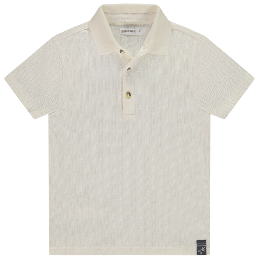 Polo manches courtes en jersey pointel pour garçon 