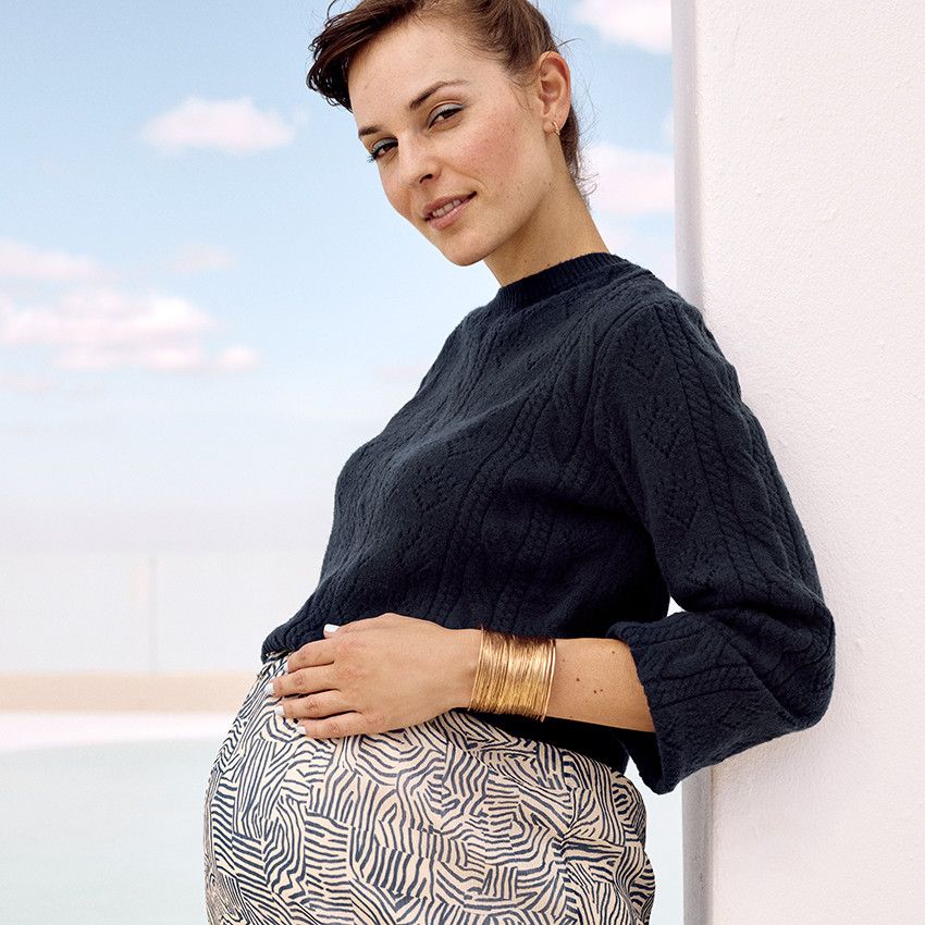 Trui in fantasiebreisel met pofmouwen voor dames 