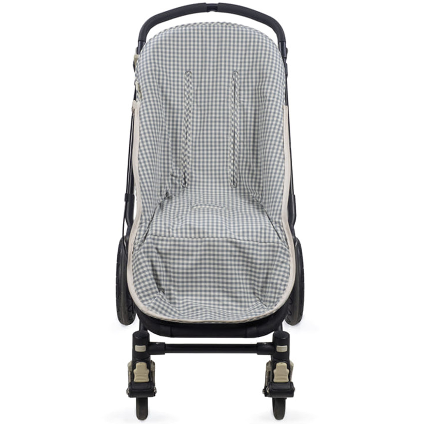 Voetenzak kinderwagen tussenseizoen universeel Vichy/Stripes Matcha 