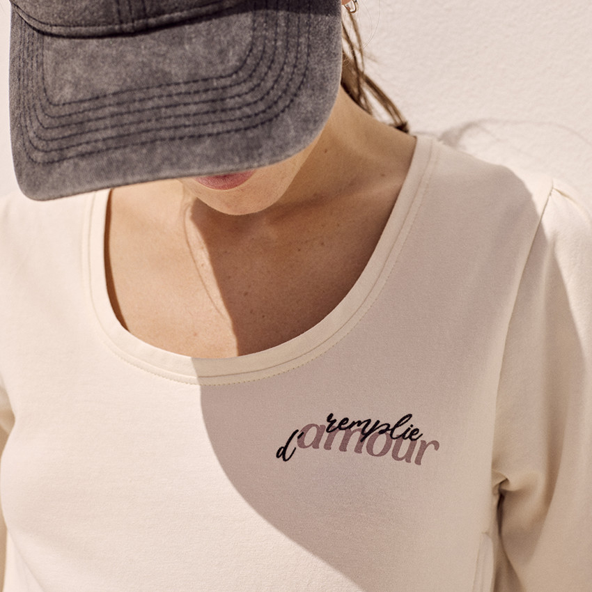 T-shirt manches courtes d'allaitement printé 
