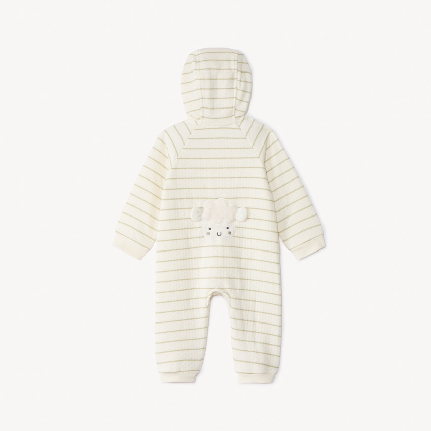 Combinaison longue rayée et rembourrée pour bébé 