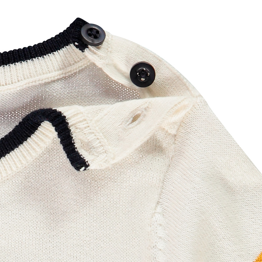 Trui van tricot met auto in jacquard voor babyjongens 