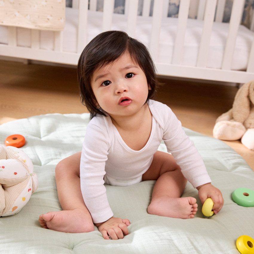 Set van 5 witte bodies met lange mouwen voor baby