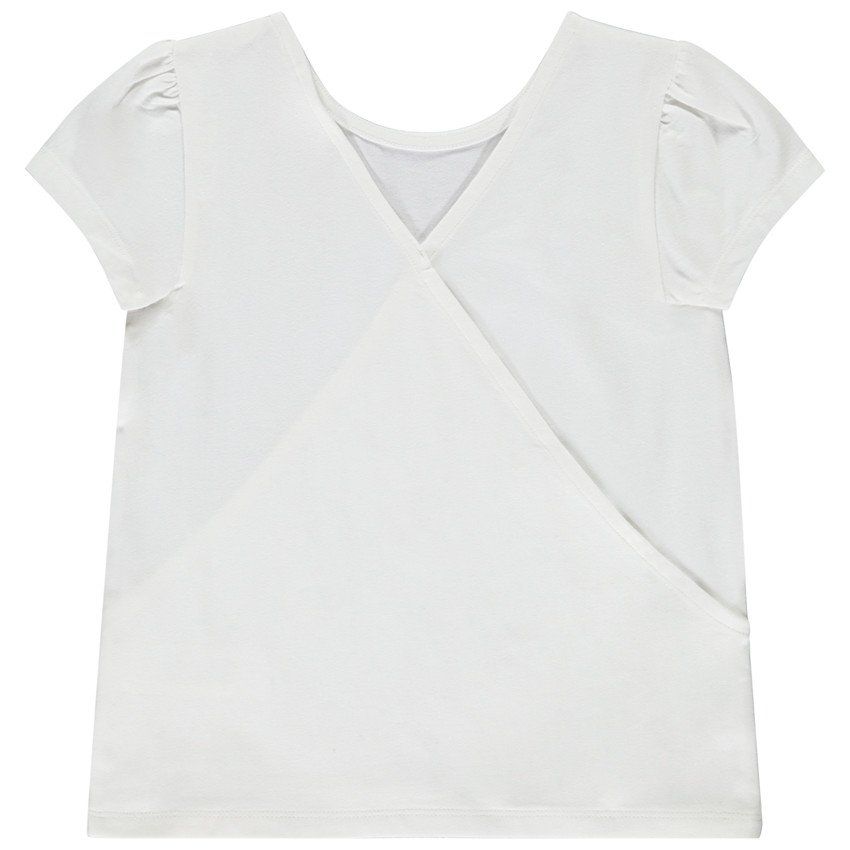 Korte mouwen T-shirt met pailletten en kruisrug voor meisjes 