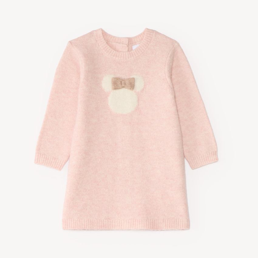 Robe bébé fille en tricot rose Minnie Disney 