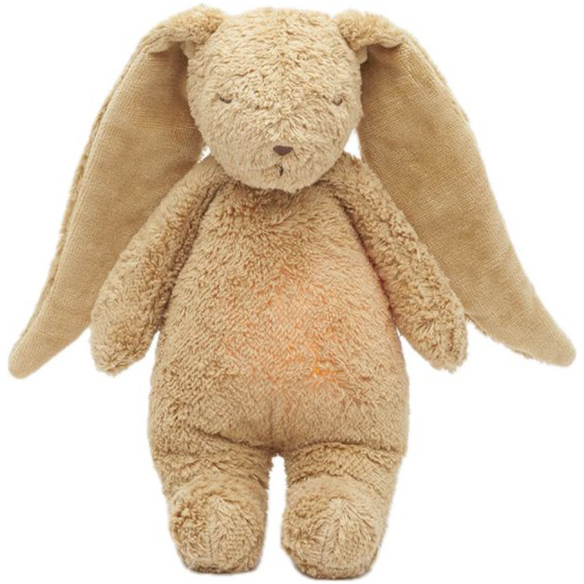 Veilleuse peluche Son & Lumière Lapin Nature Bio Cappuccino   