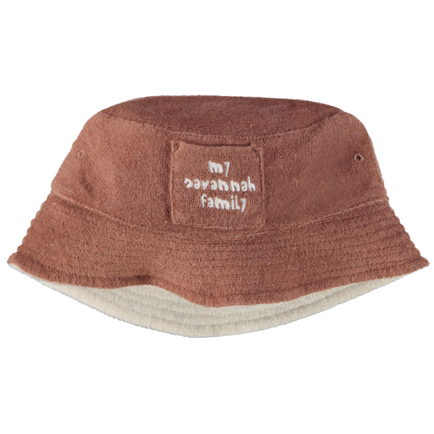 Reversible badstof bob met print voor baby jongen 