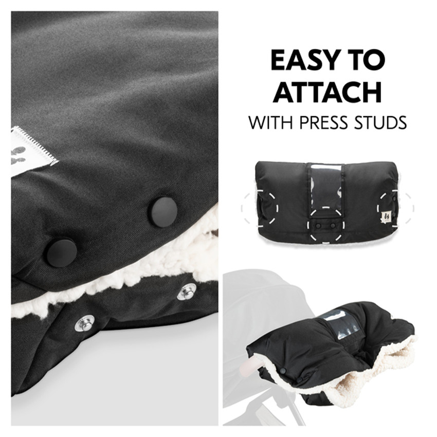 Wanten voor kinderwagen met transparant touch screen voor mobiele telefoon Black 