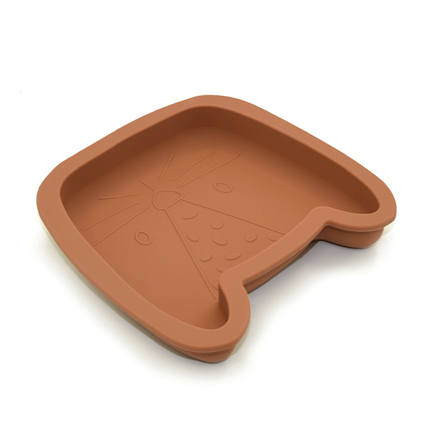 Assiette en silicone Lenny le Léopard sienna 