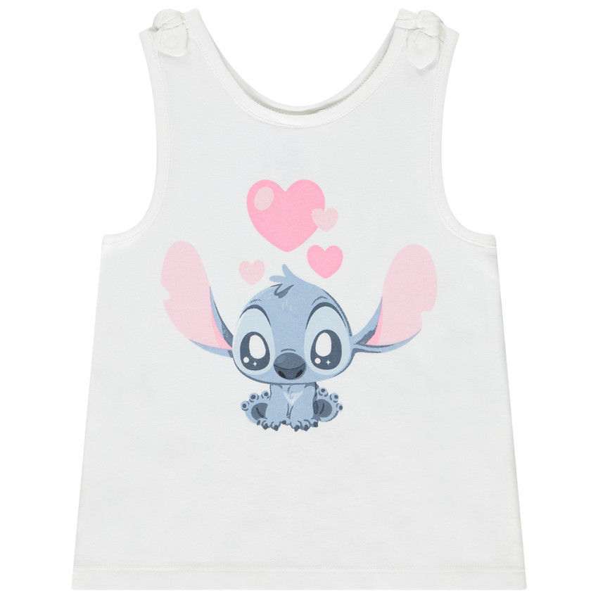 Débardeur Stitch Disney avec nouettes aux épaules pour bébé fille  