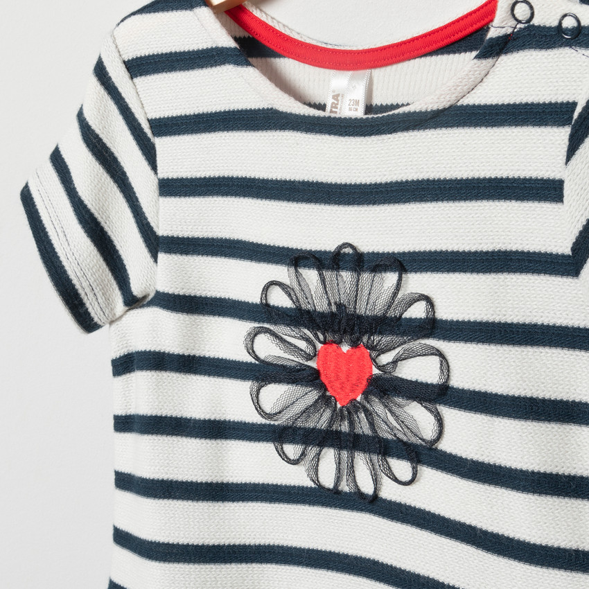 Jurk in gaas 2-in-1 effect korte mouwen voor baby meisjes 