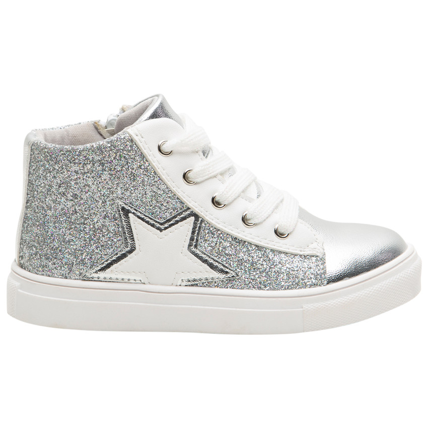 Baskets montantes à paillettes et étoile 