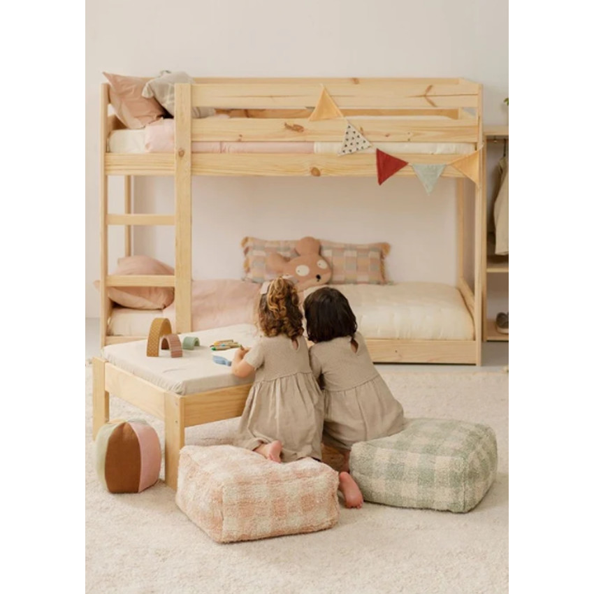 Poef Vichy Ivory 40x40x20cm 