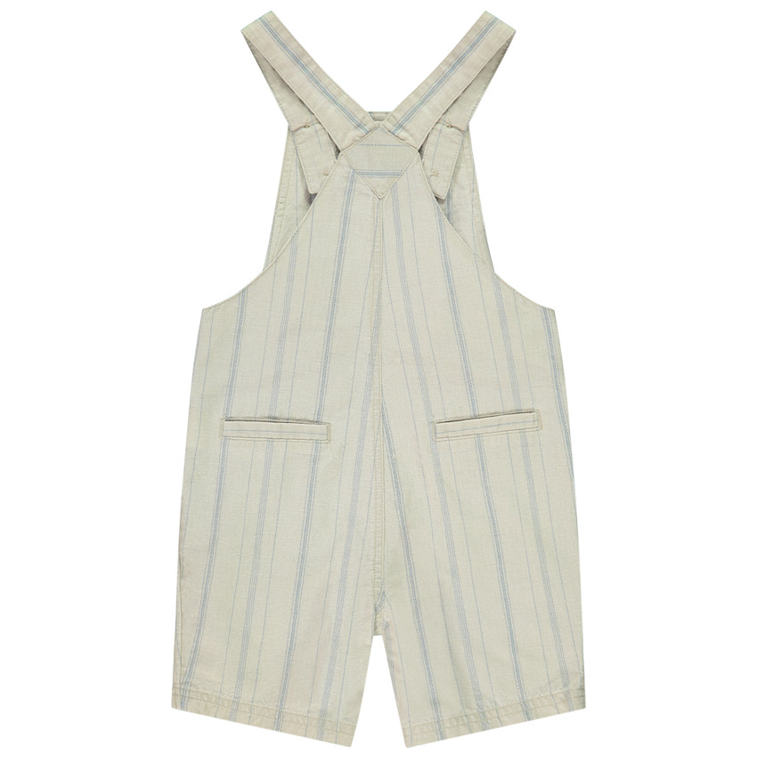 Korte gestreepte stofsalopette voor babyjongen 
