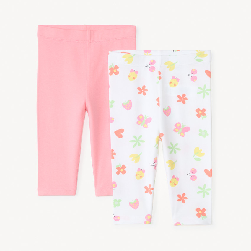 Set van 2 uniseks en bedrukte capri shorts voor babymeisjes 