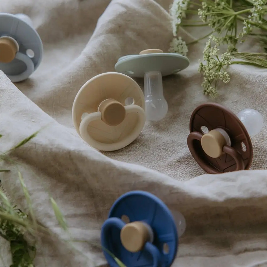 Lot de 2 sucettes en silicone Little Viking T2 cocoa/cream 