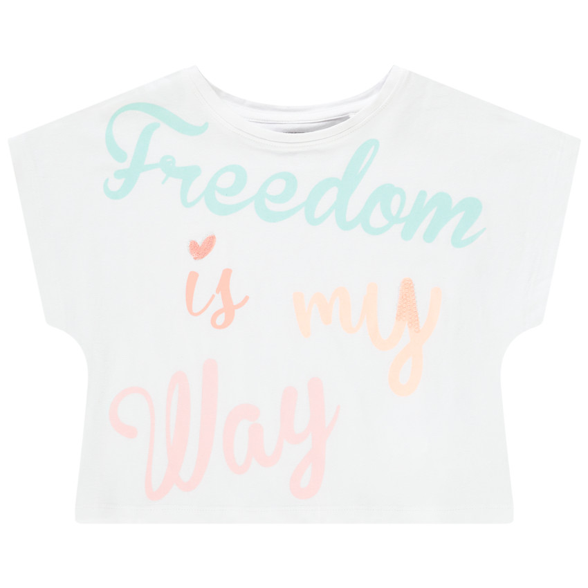 T-shirt oversize print message pour fille 