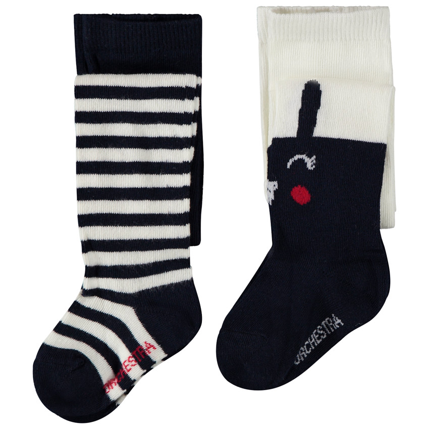 Lot de 2 paires de collants épais lapin pour bébé fille 