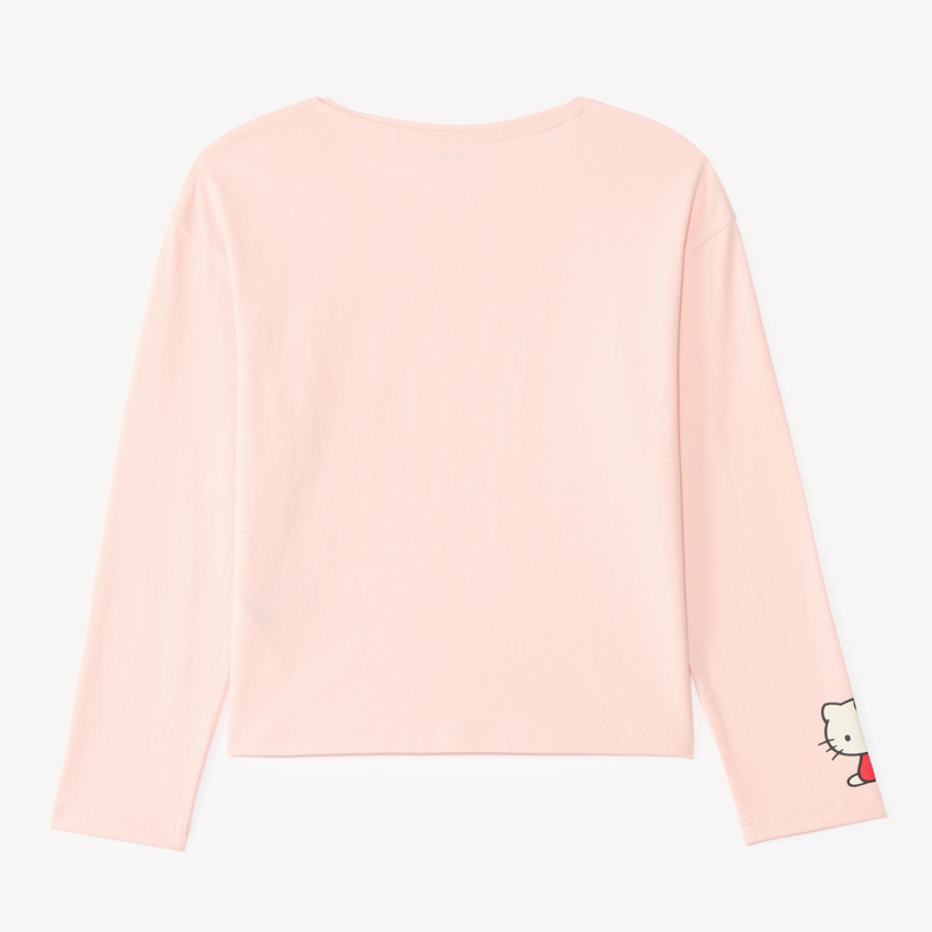 T-shirt fille manches longues oversize print Hello Kitty et ses amis 