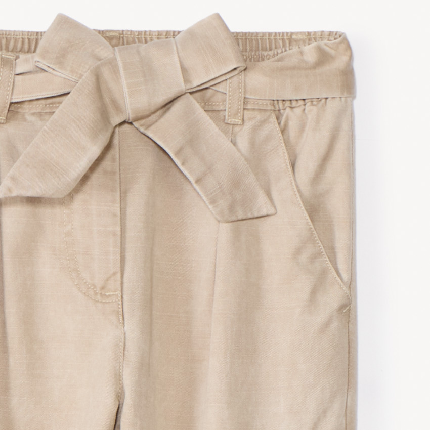 Cargo broek van twill met riem voor meisjes 