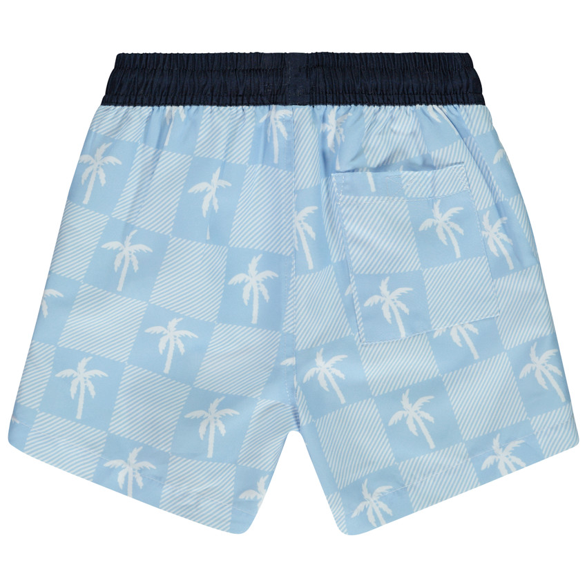 Zwemshort met dambordpatroon en palmprint voor jongens 