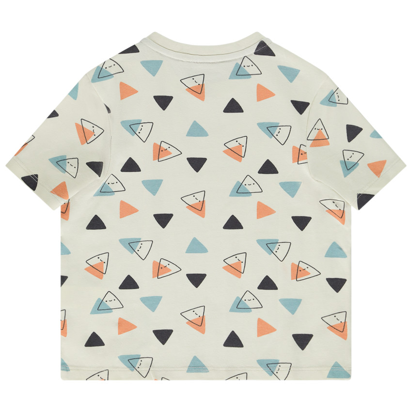 T-shirt met korte mouwen met driehoekjes voor babyjongen 
