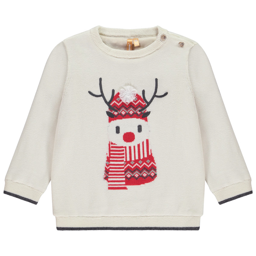 Fluwelen trui met geborduurde rendier voor baby jongen 