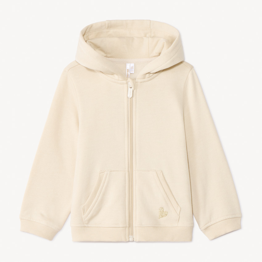 Vest in fleece effen met geborduurd lurex hart voor meisjes 